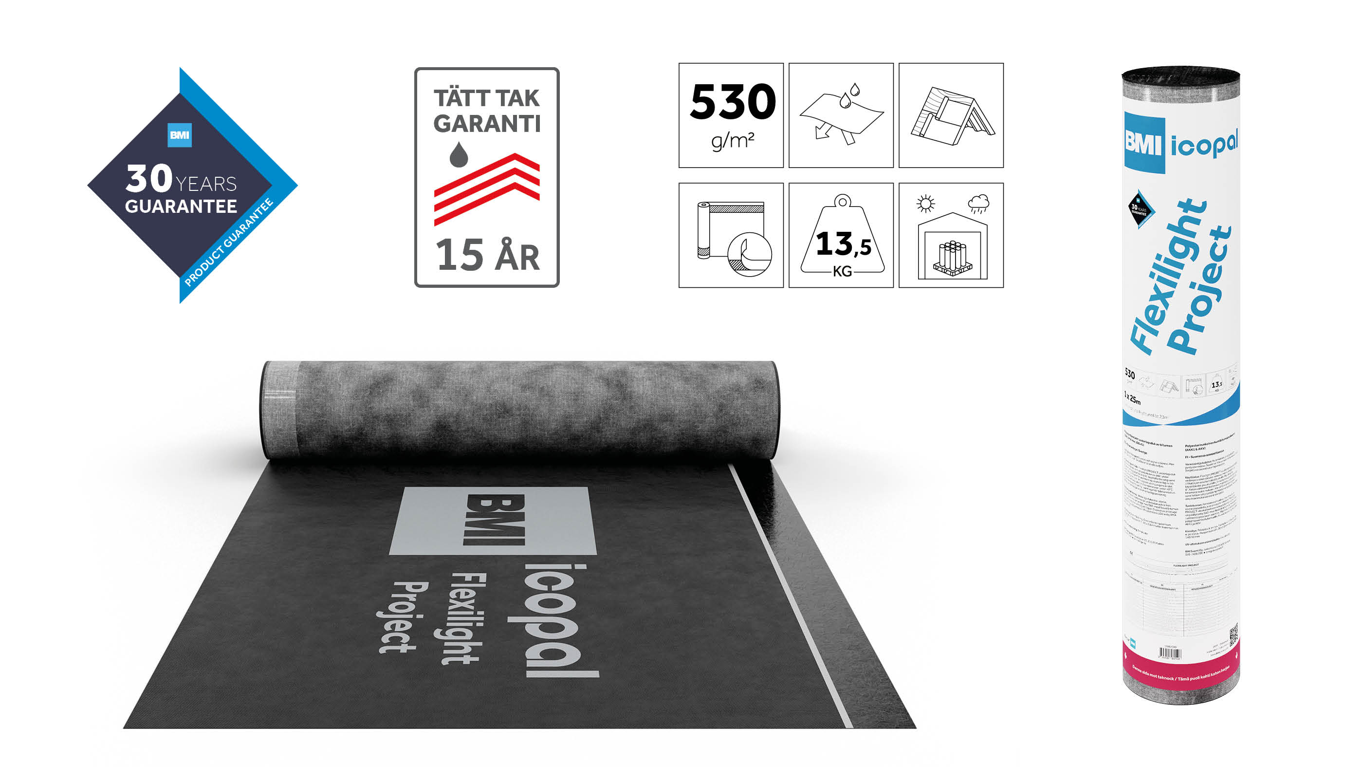 Flexilight Project är vår nya lätta underlagsduk av bitumen 
