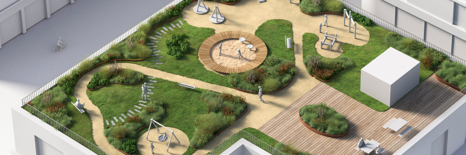 Takterasser låglutande tak